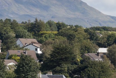 Ulva House's position on the hillside above the harbour