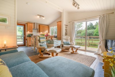 The living area has a lovely open-plan flow