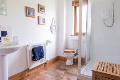 Downstairs bathroom with shower