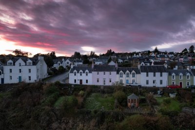 Sunset over Argyll Terrace and Lorne Cottage