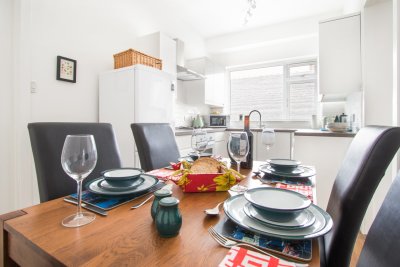 Dining table in the kitchen area