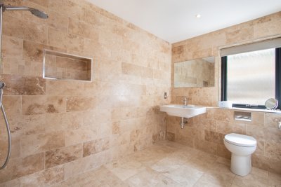 En-suite for the double bedroom (wet room style)