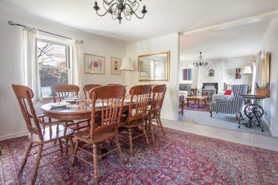 Dining room leading through to living room