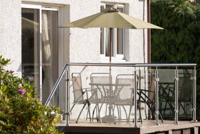 Sit out on the balcony at Crosslake