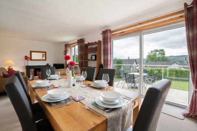 Dine inside or alfresco at Crosslake