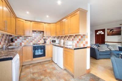 Contemporary fitted kitchen in the property