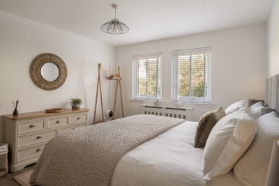 The ground floor bedroom is spacious