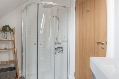 The two upstairs double bedrooms share this convenient shower room on the same level