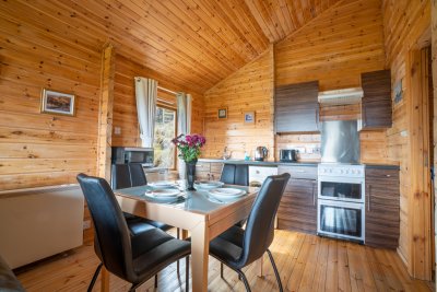 Dining table and kitchen
