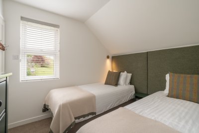 The cosy twin room is elegantly decorated