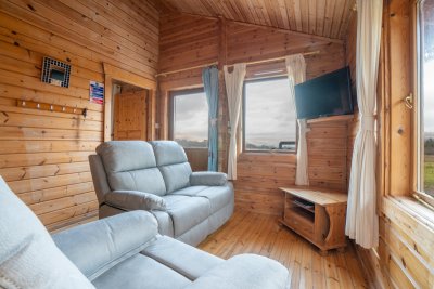 Living area with sea views