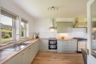 The large kitchen is well-equipped for self-catering