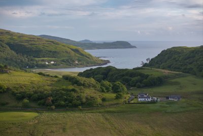 A bird's eye view over Geat nan Croisean and the beach down the hill