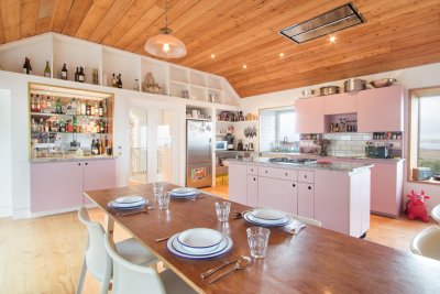 Dining table and kitchen