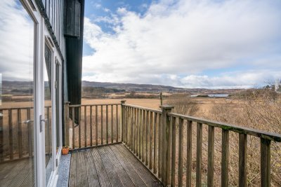 Lovely views to Loch Cuin and the River Bellart from the balcony