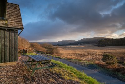 Lovely views across Glen Bellart and the river reed beds