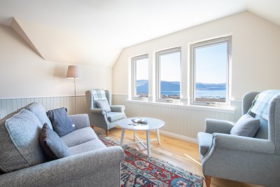 Upstairs sitting area with stunning views