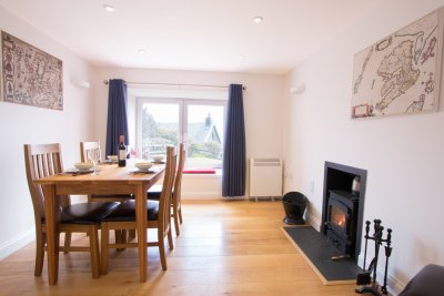 Dining room with woodburning stove