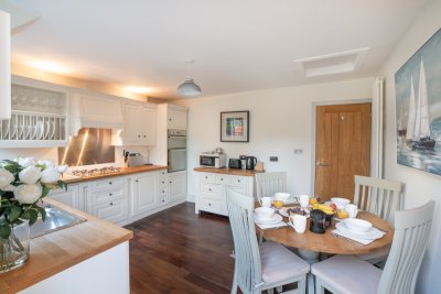 The kitchen is spacious and excellently equipped