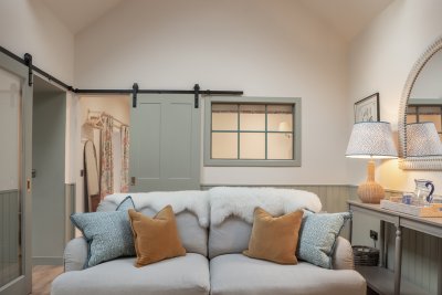 The vaulted ceiling adds lots of character