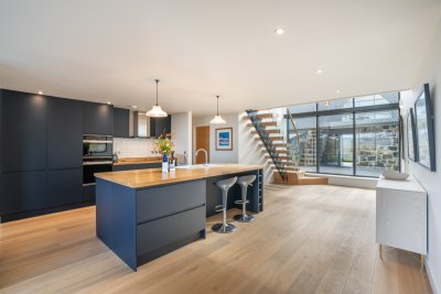 Sleek and stylish kitchen at Mor Aoibhneas fitted with quality appliances and kitchen equipment