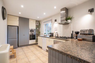 The modern kitchen at Mucmara Lodge features plenty of equipment to cook up a storm