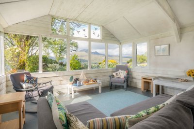 With views to Ben More and Loch Scridain, the sitooterie is a fabulous feature