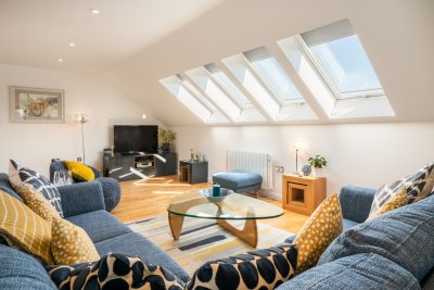 The living area offers ample space to spread out and relax
