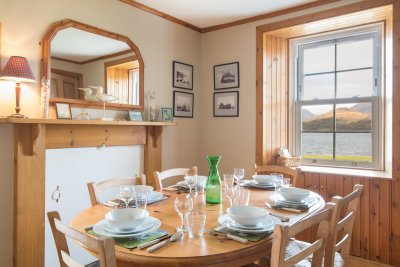 Dining table with sea views