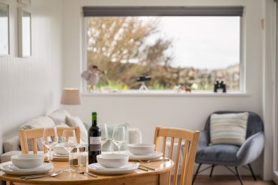 Enjoy dinner with a view over the surrounding grassland, regularly frequented by red deer