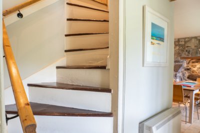 The winding staircase at the cottage is very traditional in design, but its steepness may prove a challenge for some