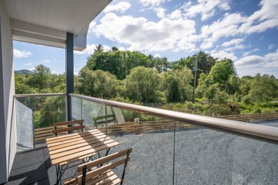 Enjoy a coffee on the upstairs balcony