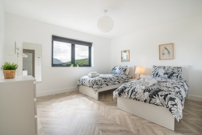 Twin bedroom at Scots Cottage on the ground floor