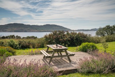 Enjoy a meal alfresco amid the wildflower lawn