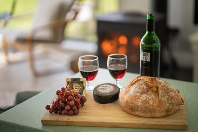 Light the log burner and enjoy a glass of wine or two