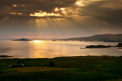 Sunset over Balmeanach Farmhouse 