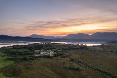 Sunset over Gorsten House and grounds