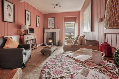 Looking across the living room at The Bothy
