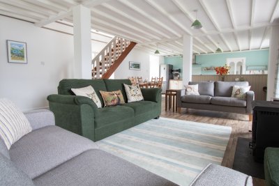 Plenty of seating in the living rooom