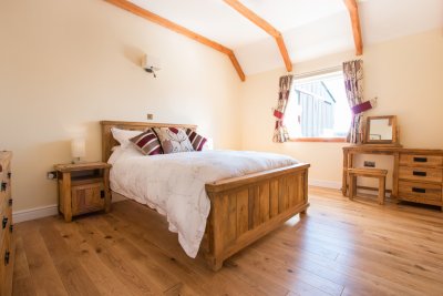 Cosy beams add character to the ground floor double bedroom