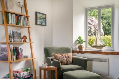 Plenty of books to peruse and comfortable spots to sit back and relax