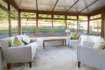 Curl up with a book or put pen to paper in your holiday diary in the tranquil sun room