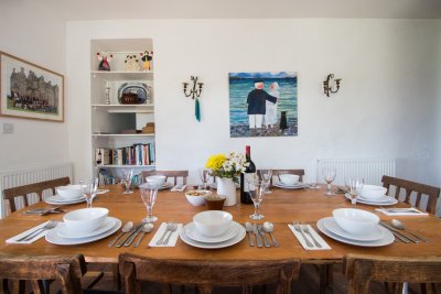 Dining table in the kitchen at Tigh na Caora