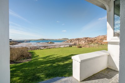 What a view! Watch the Iona ferry come and go and the tides change from the cottage