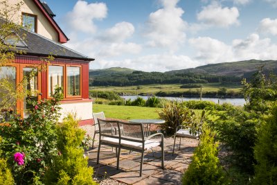 Patio area with view