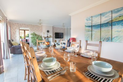 Dining table in open plan living area