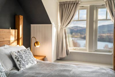 Glorious sea views from the master bedroom, which benefits from an en-suite