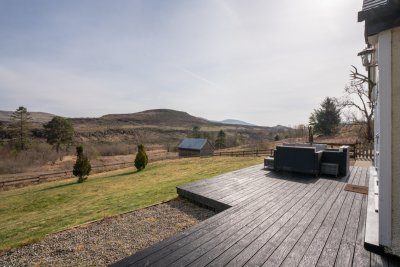 Spacious decking area to enjoy morning coffee while watching for wildlife
