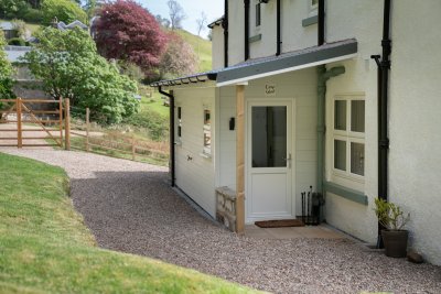 The front door to Carsaig Cottage West