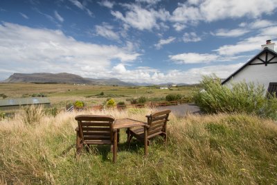 Viewpoint of Ben More and Loch Scridain from the garden 